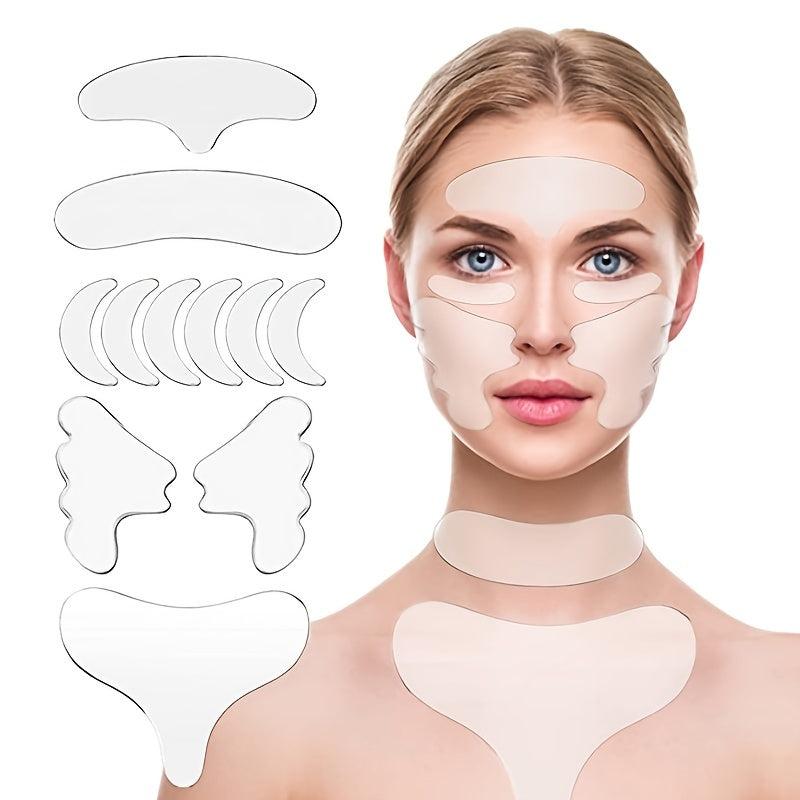 Face & Chest Wrinkle Pads, Reusable Silicone Patches for Skin Lines Prevention