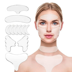 Face & Chest Wrinkle Pads, Reusable Silicone Patches for Skin Lines Prevention