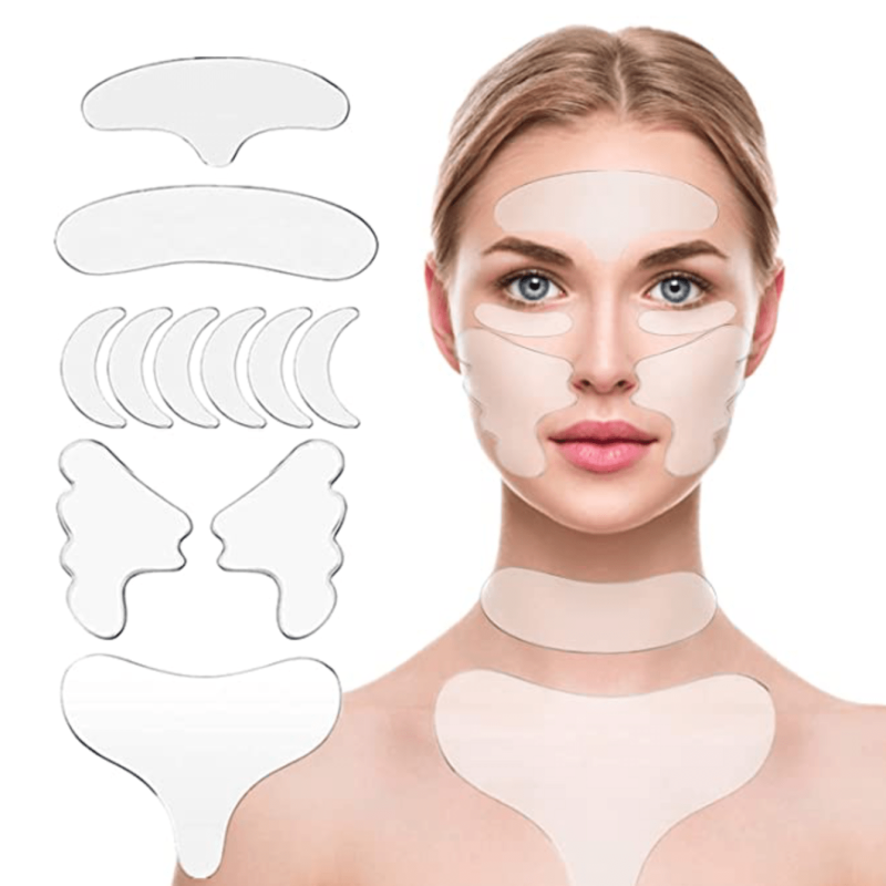 Face & Chest Wrinkle Pads, Reusable Silicone Patches for Skin Lines Prevention