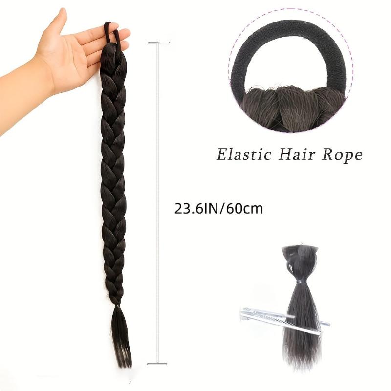 60 96 Cm Braided Ponytail Extensions With Band Wrap Around Ponytail For Women