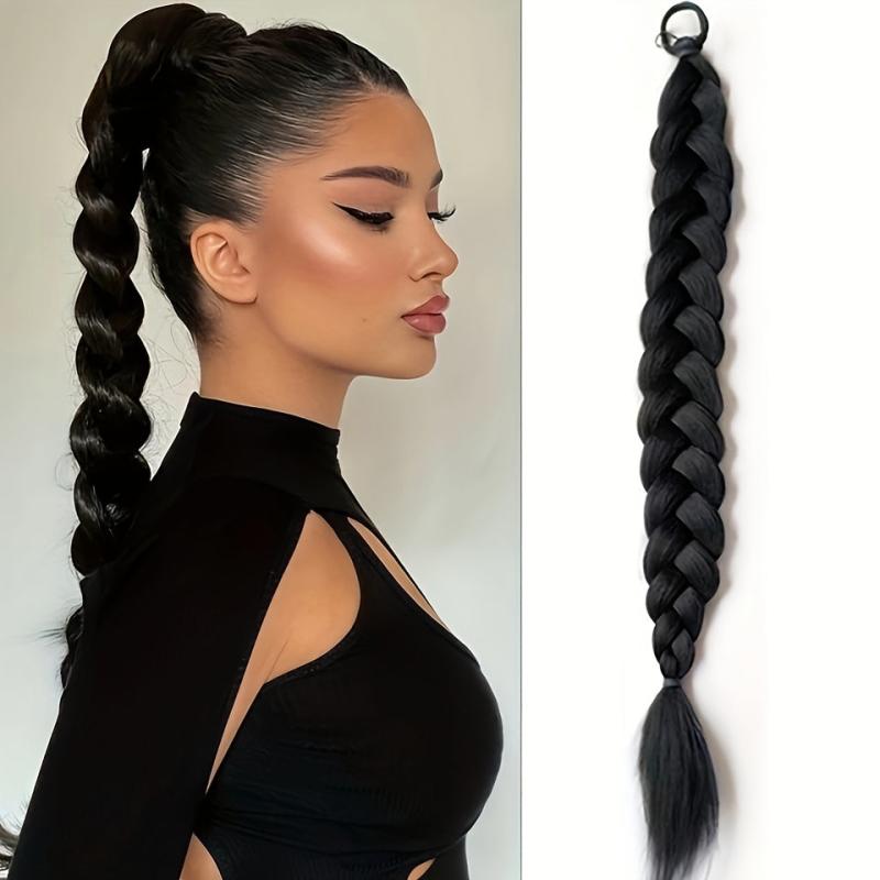 60 96 Cm Braided Ponytail Extensions With Band Wrap Around Ponytail For Women