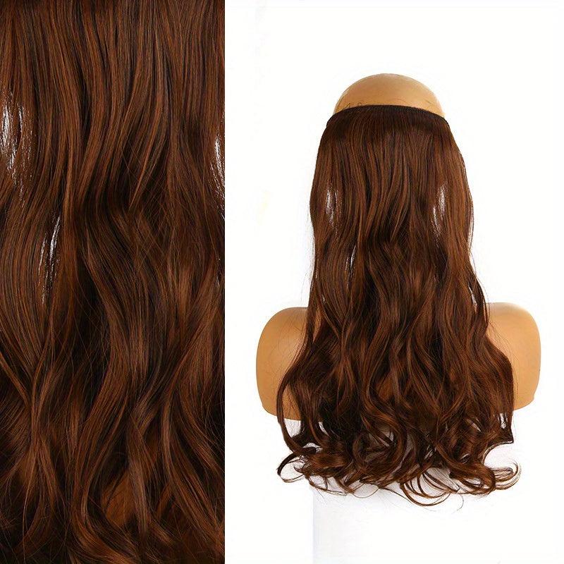 Long Wavy Hair Extensions with Invisible Wire Natural Look Hairpieces for Women