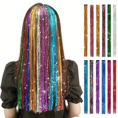 Long Straight Synthetic Hair Clip-In Extensions for Daily Use and Halloween