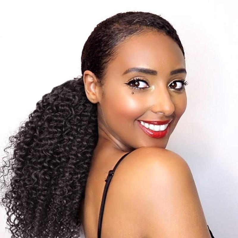 Afro Kinky Curly Ponytail Extension Drawstring Ponytail Extension For Women