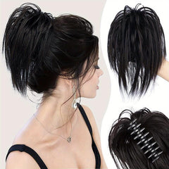 Curly Chignon Hair Bun Claw Clip Ponytail Hairpiece