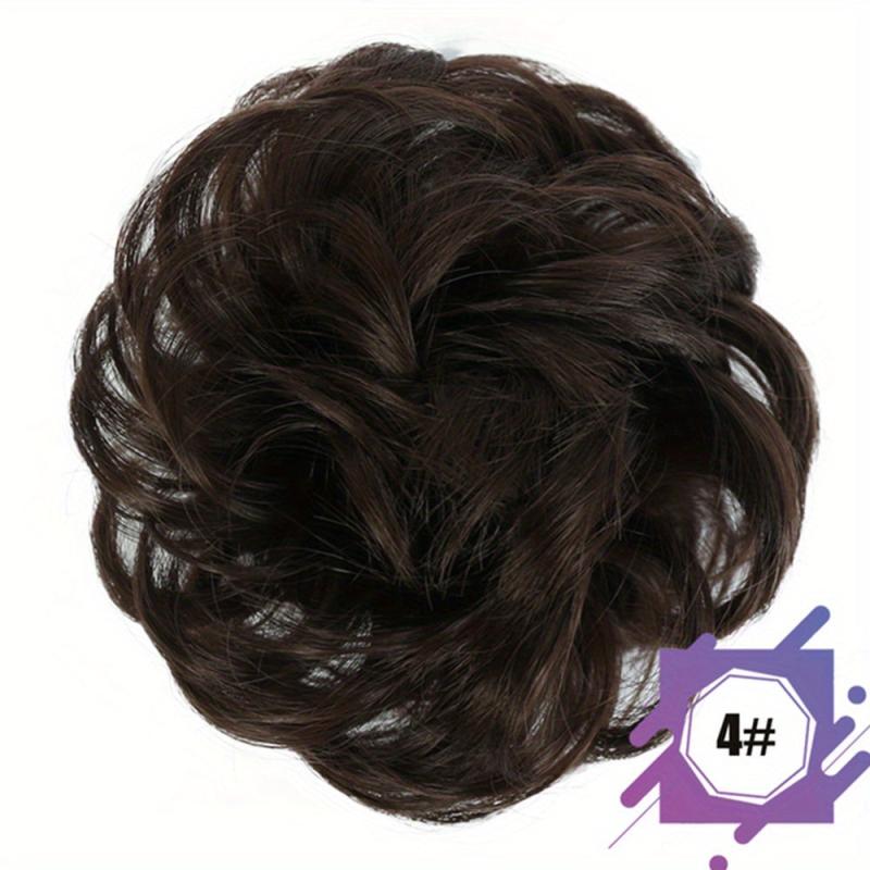 Messy Donut Hair Buns Updo Chignon with Hair Rope Extensions