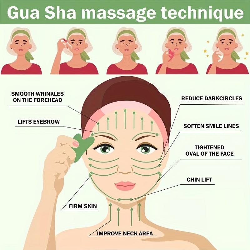 Jade Gua Sha Tool for Self Care - Facial and Body Massage