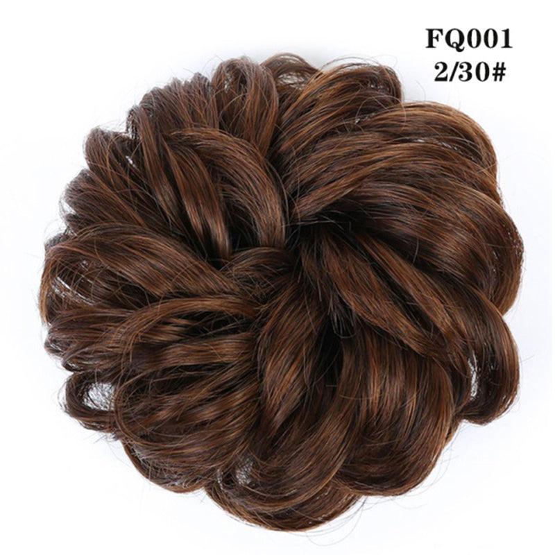 Messy Bun Hair Pieces Extensions Curly Wave Synthetic Chignon Hairpiece