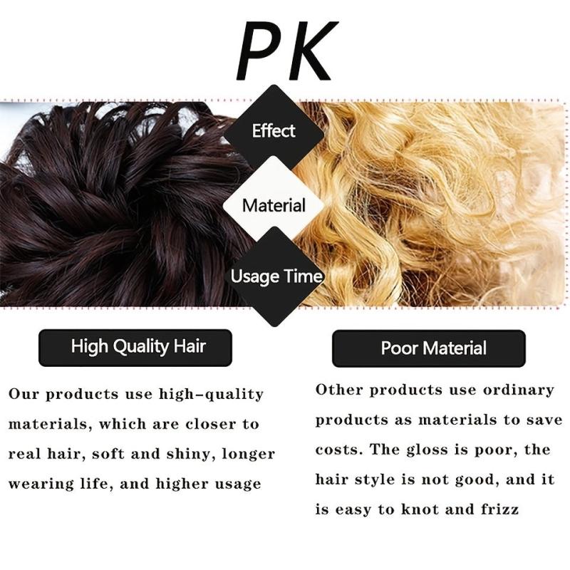 Messy Bun Hair Pieces Extensions Curly Wave Synthetic Chignon Hairpiece