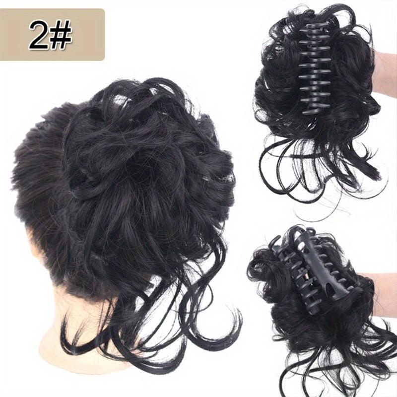 Synthetic Curly Hair Buns Claw Clip Extensions for Women