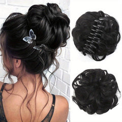 Curly Short Synthetic Hair Extension Chignon Bun Updo Ponytail Piece