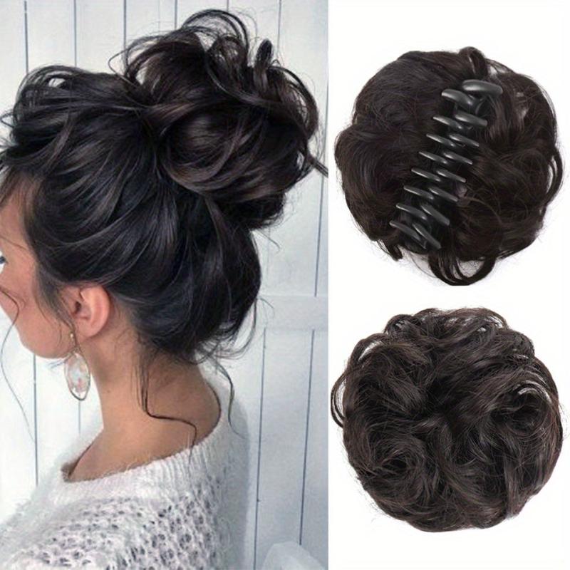 Curly Short Synthetic Hair Extension Chignon Bun Updo Ponytail Piece