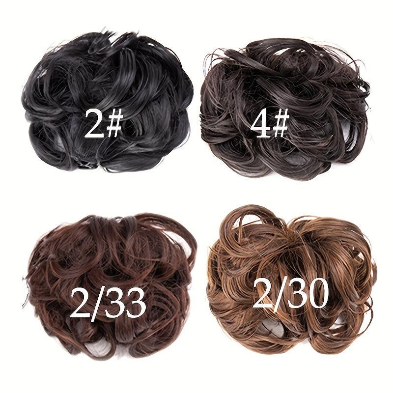 Messy Wavy Claw Clip Hair Bun Short Synthetic Chignon Donut Roller Updo Ponytail
