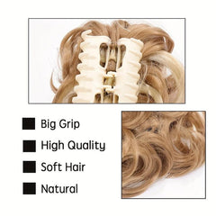 Messy Wavy Claw Clip Hair Bun Short Synthetic Chignon Donut Roller Updo Ponytail