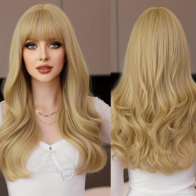 Long Wavy Copper Wigs For Women Daily Party Loose Synthetic Body Wave Hair Wig