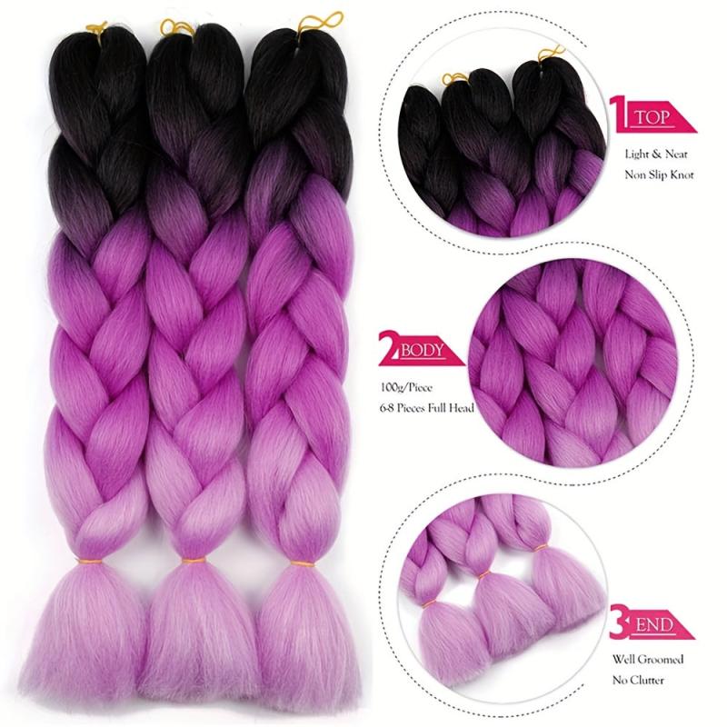 60 96 Cm Ombre Jumbo Braids Hair Extensions Synthetic Braiding Hair