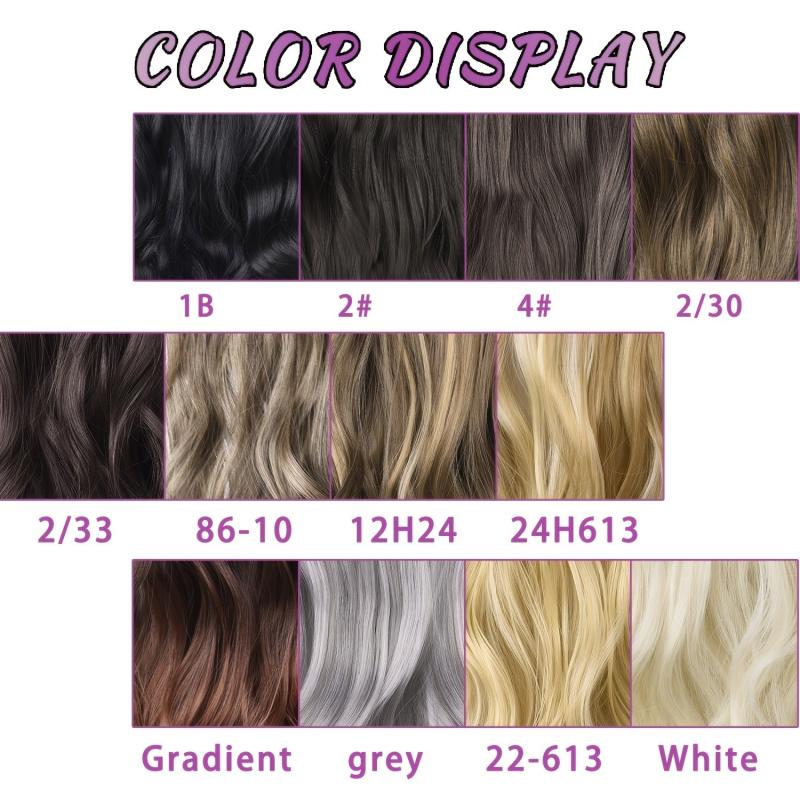 40 Fish Line Hair 6 Clips Hair Extensions Body Wavy Invisible Wire Hairpieces