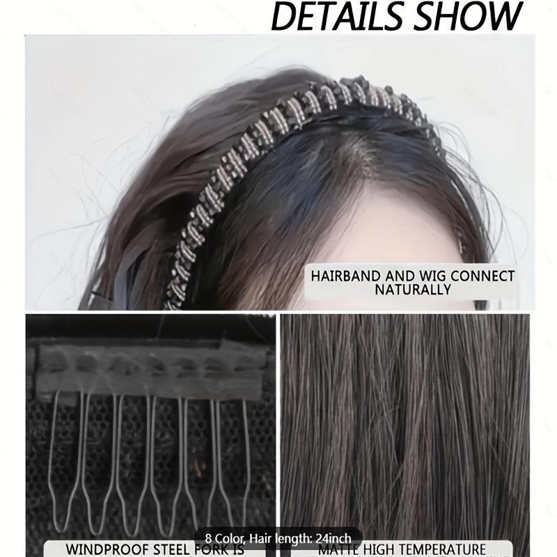 Long Wavy Headband Wigs Natural Clip In Extensions