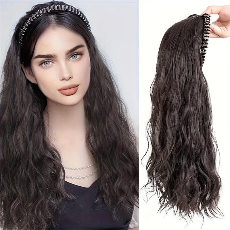 Long Wavy Headband Wigs Natural Clip In Extensions