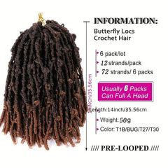 Butterfly Locks Braids Hair Pieces Synthetic Crochet Hair Extensions