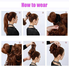 Synthetic Curly Hair Bun with Elastic Band and Drawstring