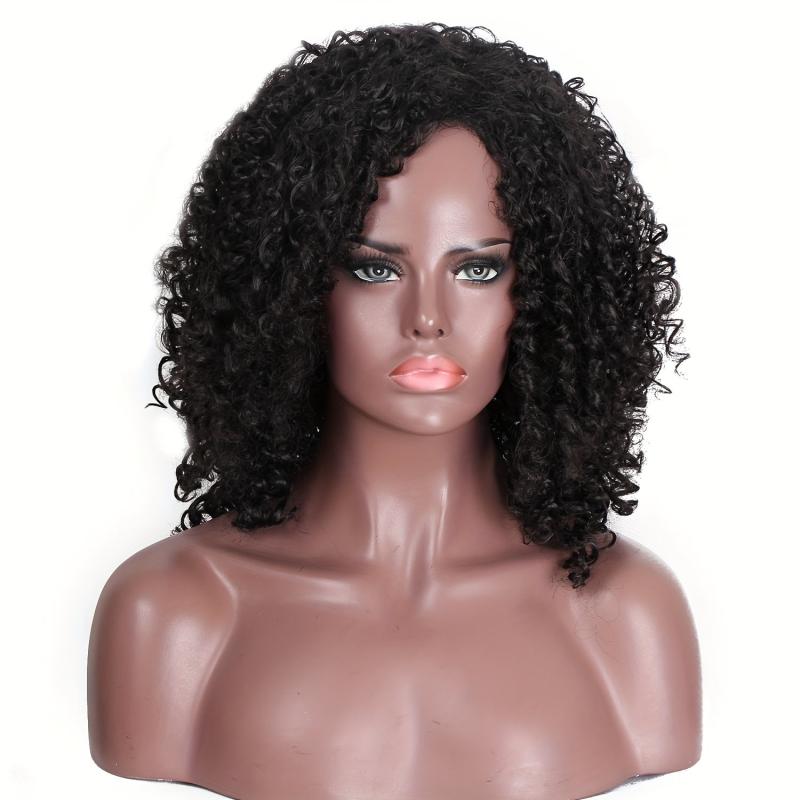 35 56 Cm Afro Kinky Curly Hair Wigs For Women Ombre Brown Synthetic Wigs