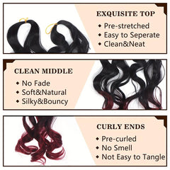 18inch French Crochet Hair Curly Braid Ponytail Loose Large Curly Ponytail