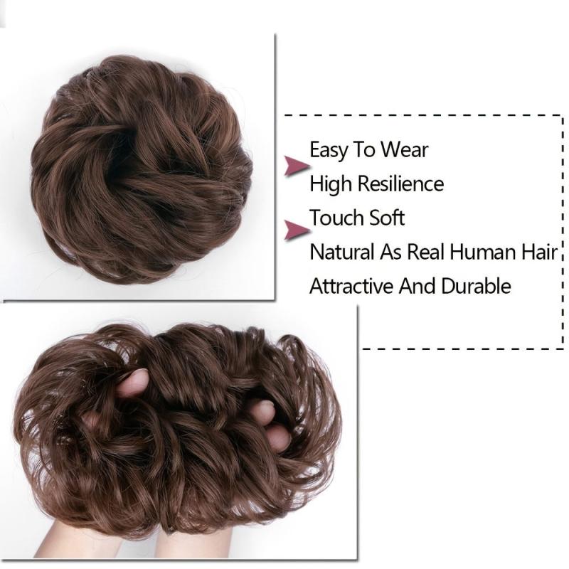 Messy Bun Hair Scrunchies Curly Wavy Chignon For Women Hairpiece