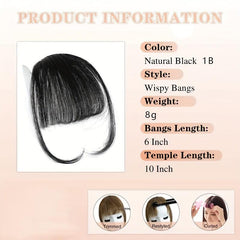 Sideburns Bangs Clip-In Hair Extensions Natural Look Daily Wear