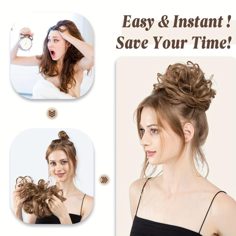 Messy Bun Scrunchie Hair Piece Chignon Ponytail Extensions for Women