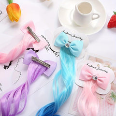 Ombre Long Curly Hair Pieces Synthetic Clip In Extensions