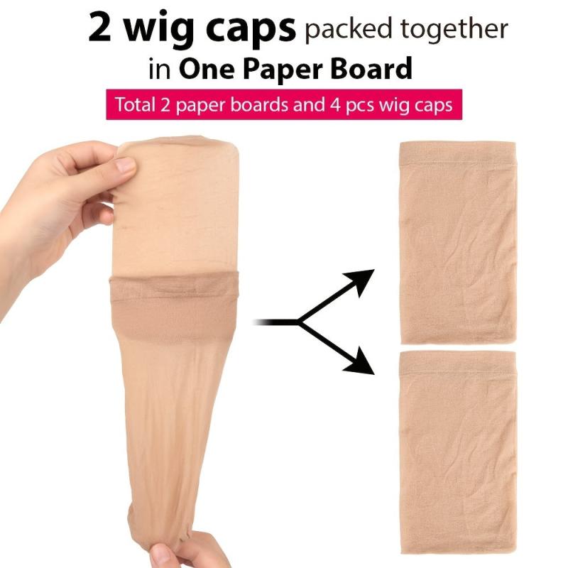 4pcs Elastic Wig Cap for Secure Fit and Natural Look