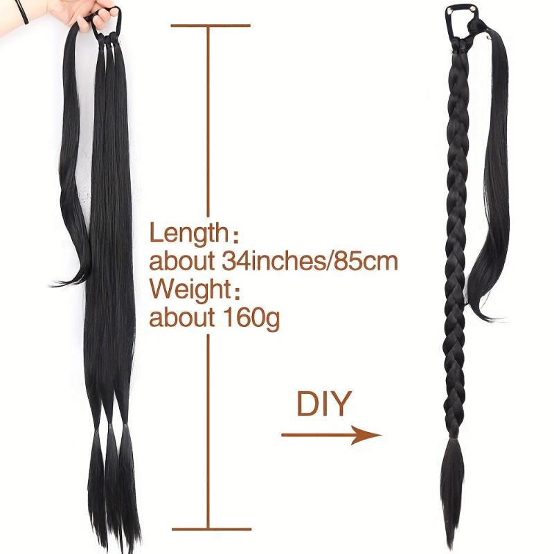 Y2K Braided Hair Extensions Hair Tie Wrap Around Ponytail