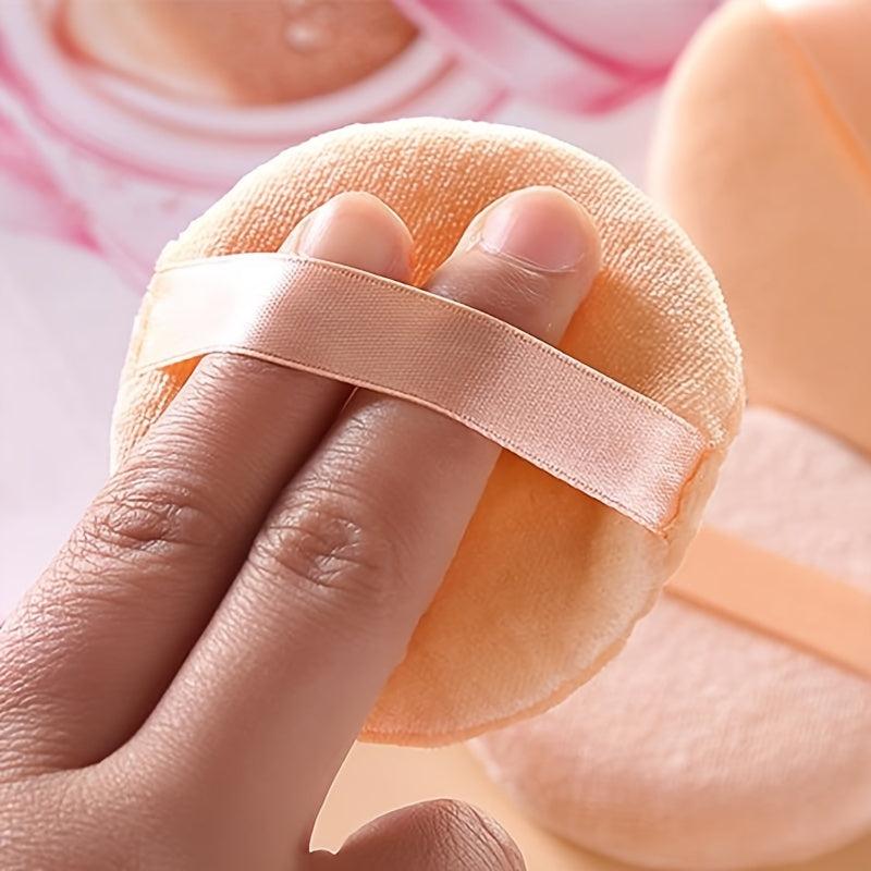 Round Makeup Puffs with Ribbon - Set of 3