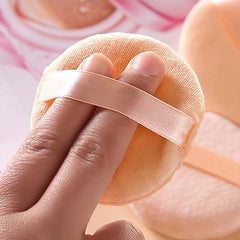 Round Makeup Puffs with Ribbon - Set of 3