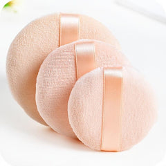 Round Makeup Puffs with Ribbon - Set of 3