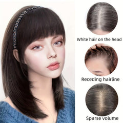 Synthetic Straight Bangs Hair Hoop With Rhinestones