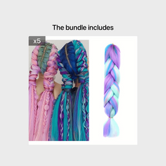 Colorful Jumbo Braiding Hair Extension Rainbow Colors Kanekalon Synthetic Hair