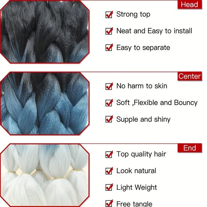 Colorful Jumbo Braiding Hair Extension Rainbow Colors Kanekalon Synthetic Hair