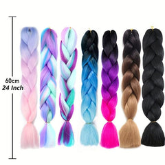 Colorful Jumbo Braiding Hair Extension Rainbow Colors Kanekalon Synthetic Hair