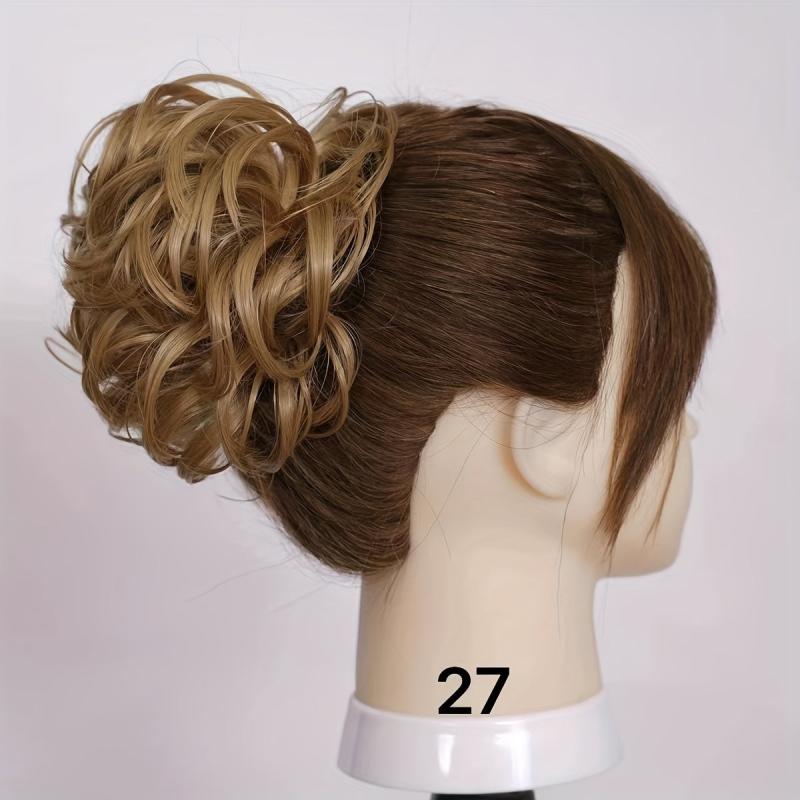Messy Donut Hair Buns Updo Chignon With Rubber Band
