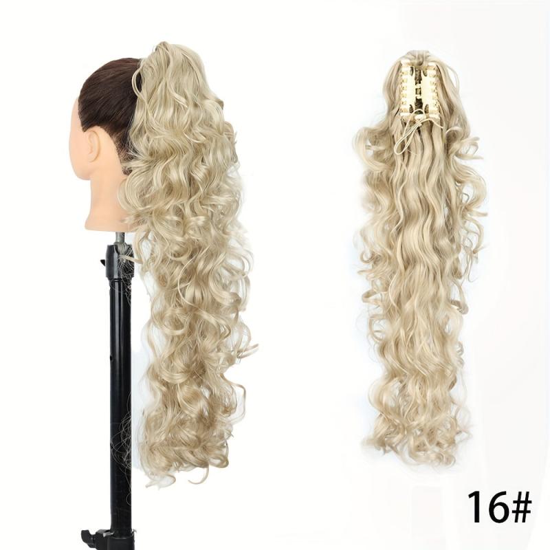 Long Curly Wave Drawstring Ponytail 60 96 Cm Mixed Brown Hair