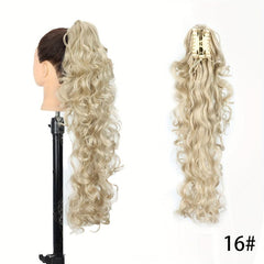 Long Curly Wave Drawstring Ponytail 60 96 Cm Mixed Brown Hair