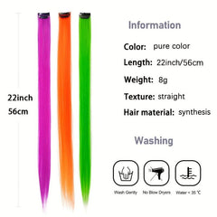 Y2K Long Straight Hair Extensions 55-88cm Synthetic Clip In Hair for Women Girls