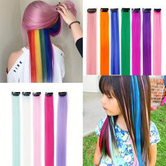 Y2K Long Straight Hair Extensions 55-88cm Synthetic Clip In Hair for Women Girls