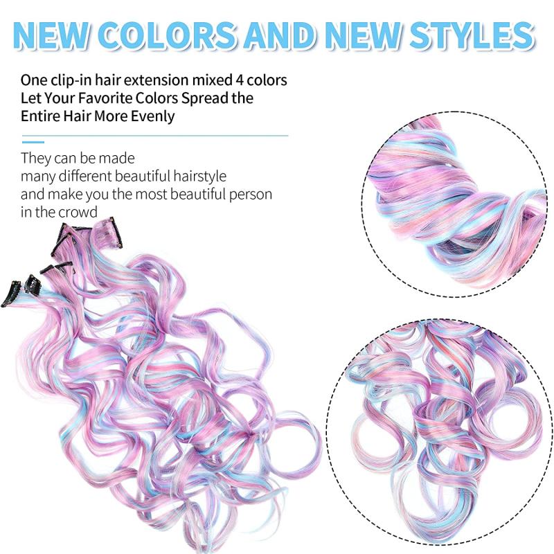 10 pcs Unicorn Clip In Hair Extensions for Women Girls 66 04 cm