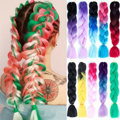 60 96cm Ombre Jumbo Braid Hair Extensions Colorful Gradient DIY Highlig...