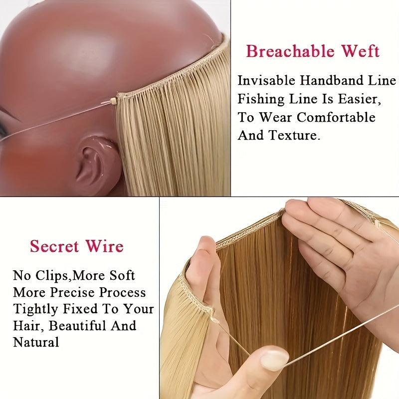 Invisible Wire Hair Extensions 50 8Cm Mixed Curly Wavy Synthetic Hair Women