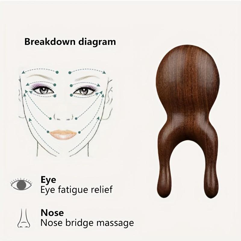 Natural Sandalwood Wood Gua Sha Tool - Facial Nose Guasha Massage