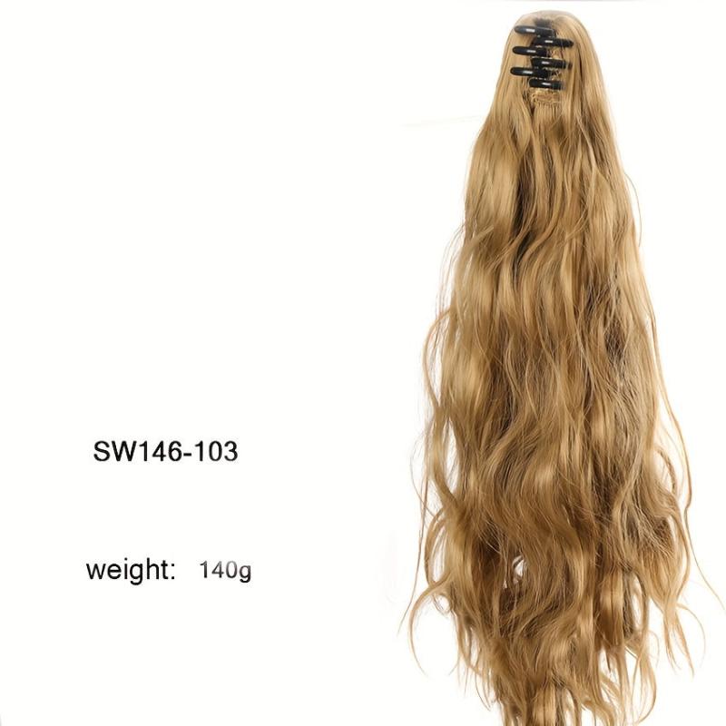 Water Wave Ponytail Extensions Clip In Long Ponytail Hairpieces For Women Girls